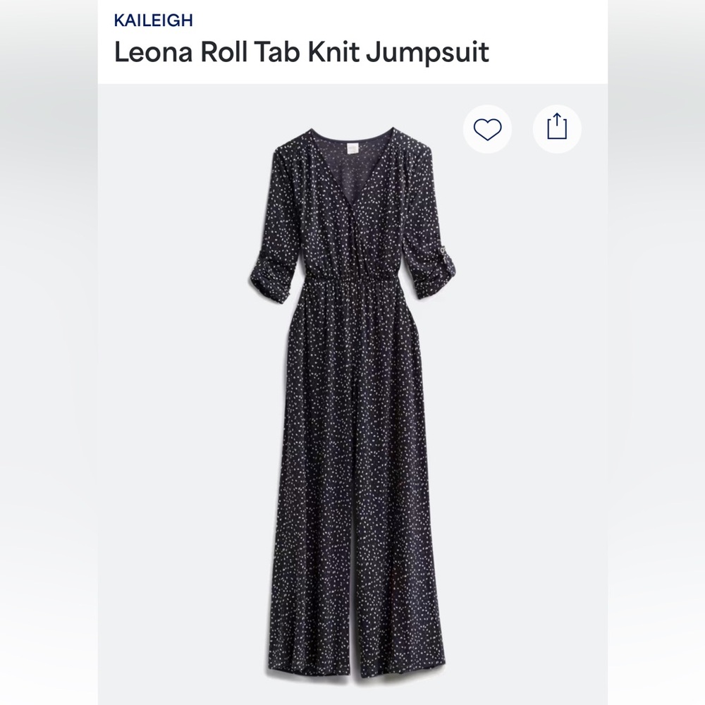 Kaileigh Navy and White Dotted Jumpsuit